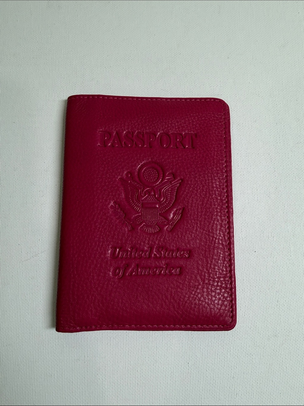 Fuchsia Passport Holder - Embossed U.S.